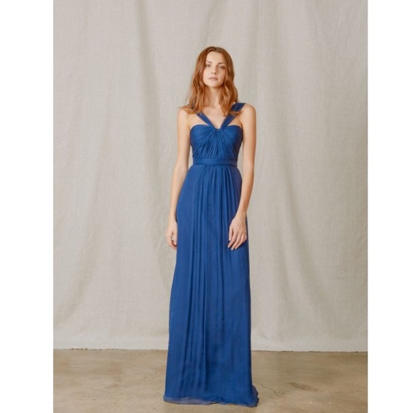 Amsale Silk Chiffon Bridesmaid Dress Ice Size 2 Amsale Silk Chiffon Bridesmaid Dress Ice Size 2